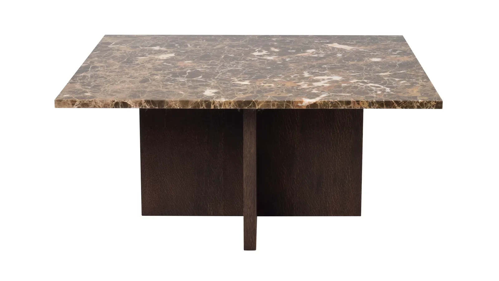 Rowico Home Brooksville soffbord 90 × 90 × 42 cm, brun marmor