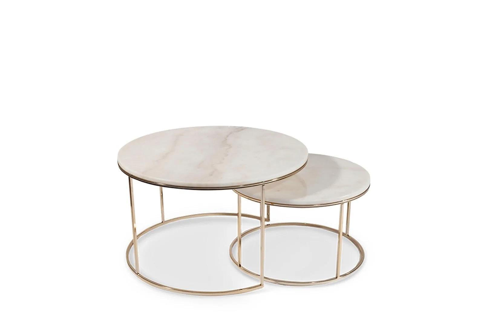 Concept 55 New York satsbord Ø80/60 cm, marmorutseende