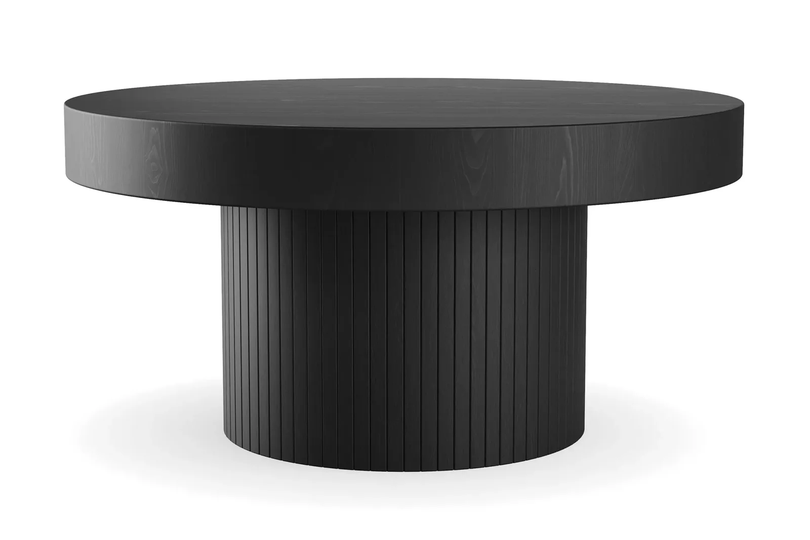 Bark Kopparbo runt soffbord Ø90 cm, svartlaserad ek