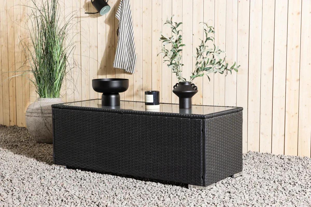 Venture Design London soffbord 120 × 50 cm, svart glas